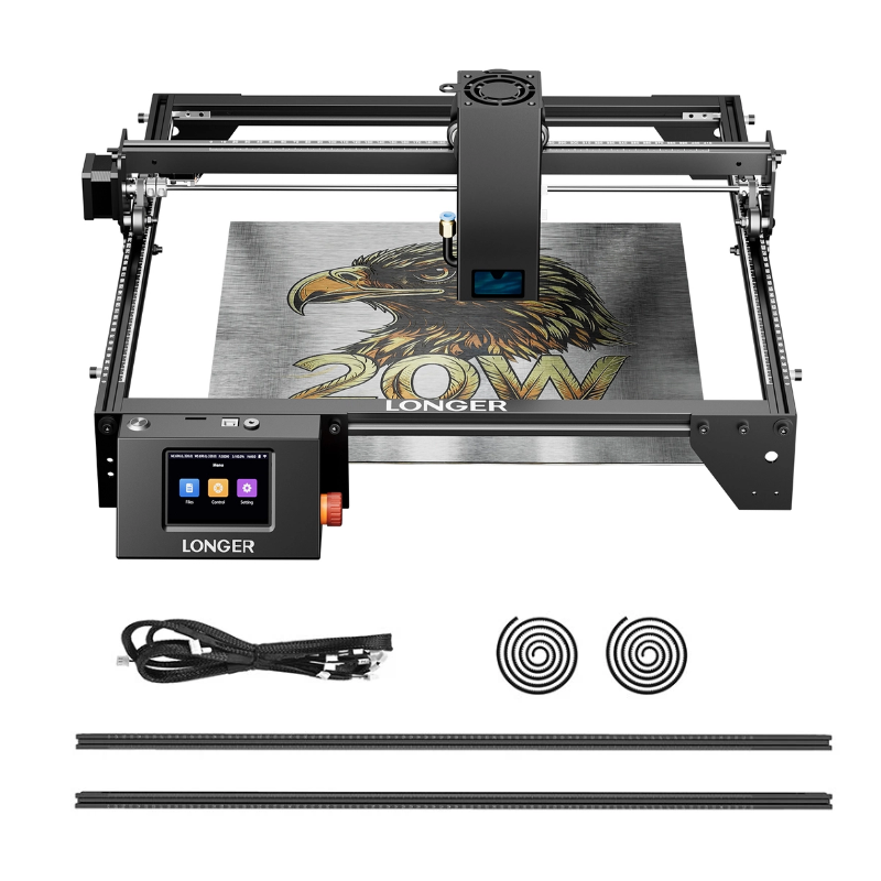 [EU/US Direct]LONGER RAY5 20W Laser Engraver Cutter Newly Upgraded Version 24000mm/min Engraving Speed Fixed Focus 400x365mm Working Area+ Longer RAY5 Extension Kit