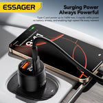 LinkMejor 140W USB-A Type-C Car Charger Multi-Protocol PD Fast Charging Digital Display Aluminum Alloy Universal Fit 12-24V Car