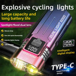 LinkMejor SM220 800LM Dual-core LED Bicycle Headlight Battery Level Digital Display USB Charging Waterproof Front Bike Light for MTB Road Night Riding