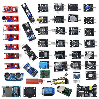 LinkMejor 45 In 1 Sensor Module Board Starter Kits Upgrade Version For Arduino UN0 R3 MEGA2560 Plastic Bag Package