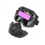 Detachable Welding Helmet Auto Dimming Face Shield Modular Design Heat Resistant High Definition Adjustable Lightweight Protective Mask LED Light 10 Protective Films