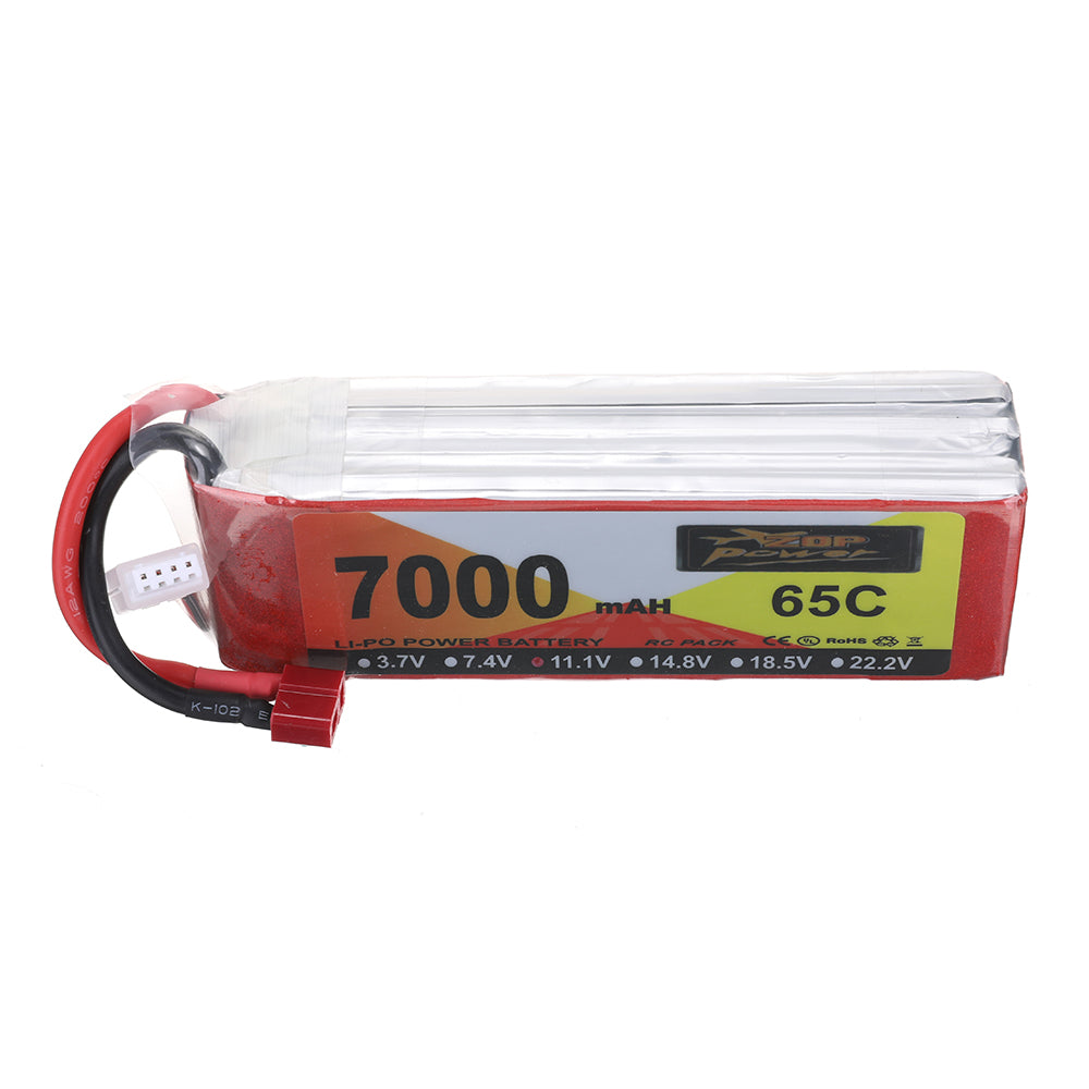 LinkMejor Power 11.1V 7000mAh 65C 3S LiPo Battery T Plug for RC Car