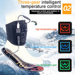 LinkMejor Winter USB Rechargeable Heated Insoles 3 Levels Feet Warm Shoe Pad Thermal Electric Foot Warmer Heating Feet Outdoor Sports