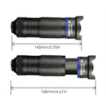 36X Phone Camera Telephoto Lens 4 In 1 Clip-on Telecope Zoom Macro Fisheye with Tripod Eyemask Storagebag Clip-On Lense for  Hiking Camping Wildlife Observation Moon Sports Game Concert Watching