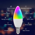 LinkMejor E14 Smart Bulb Tuya Wifi Candle Lamp APP Remote Control LED Bulb WiFi 2.4GHz Supports Alexa Google Assistant Voice Control