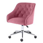LinkMejor Velvet Office Chair Cute Vanity Chair with Wheels for Bedroom Upholstered Task Chair for Home Office