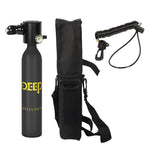 LinkMejor 0.5L Mini Scuba Tank Kit with Storage Bag and Satety Rope Portable Scuba Diving Tank Gear Support 5-10 Minutes Breath Underwater Breathing Devicefor Partner Underwater Entertainment Backup Air