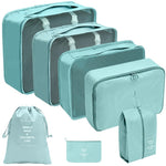 290T 7-Piece Waterproof Travel Storage Bag For Clothing Storage Luggage Foldable Clothes Shoes Underwear Portable Storage Bag Dustproof Luggage Bag