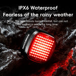 LinkMejor Smart Bicycle Brake Sensing Taillight 12 Light Modes Vibration Sync Feedback IPX6 Waterproof USB Rechargeable Safe Rear Light for MTB Road Bike Cycling