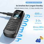 LinkMejor J60 4G GSM 0.66-Inch OLED Display Nano SIM Card 600mAh Big Button SOS Emergency Call Lightweight Mini Mobile Phone
