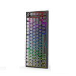 LinkMejor X81 Tri-Mode Mechanical Gaming Keyboard with Multi-media Knob 75% 81 Keys RGB Backlit Hot Swappable Gasket Structure 8000mAh White Switch Wireless Gaming Office Custom Keyboard