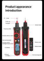 LinkMejor Pen-Type Meter Digital UT118C 600V DC AC Voltmeter True RMS Frequency Meter NCV Capacitance Resistance Test