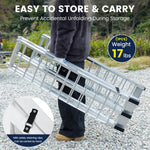 1700 lbs Capacity Heavy Duty Truck Loading Ramp Portable Pickup Includes Gloves Secure Clamps