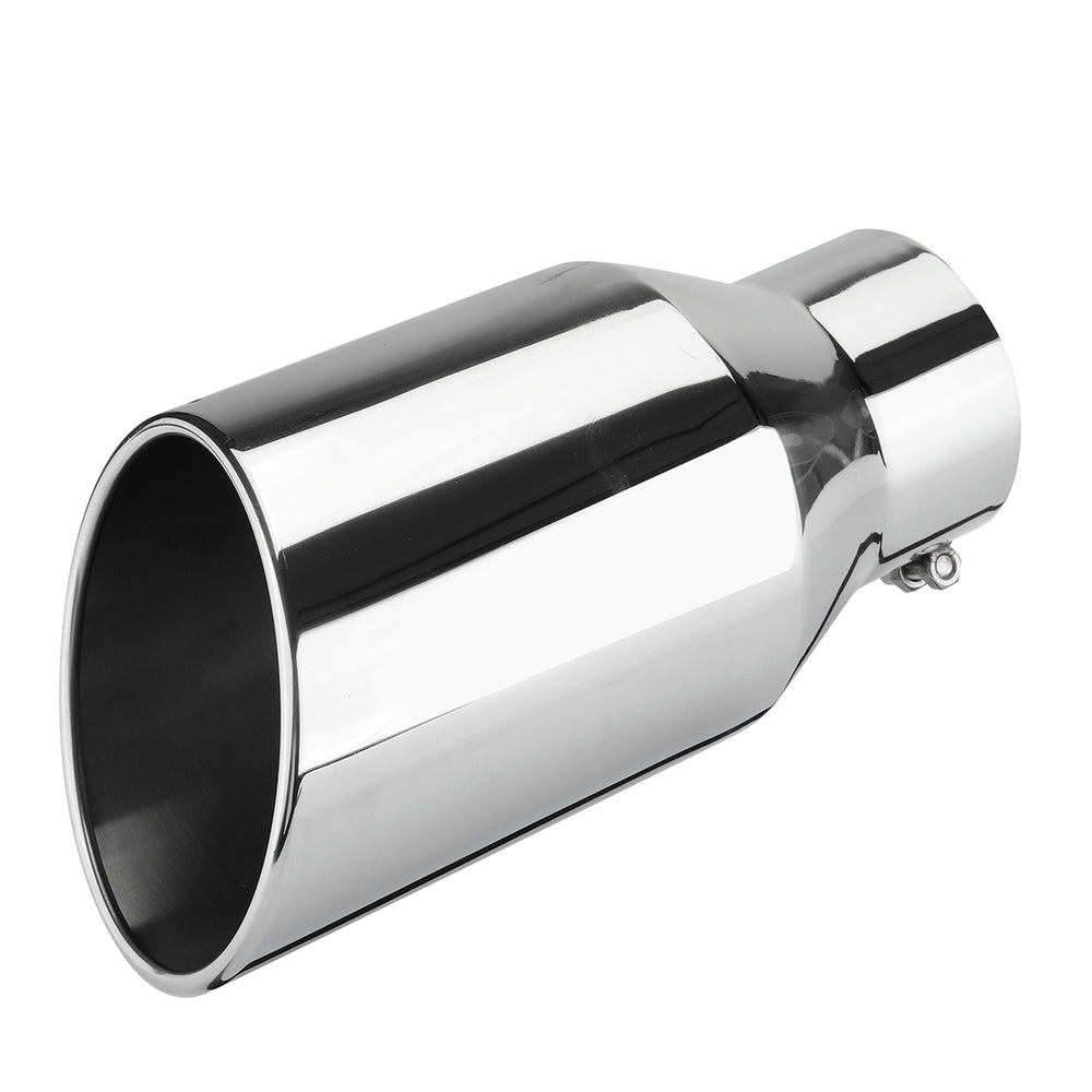 Universal 4 Inch Inlet 6 Inch Outlet Exhaust Tip 12 Inch Length Tailpipe Anti-Corrosive High Temperature Resistant Angle Cut Design Car Truck Accessories