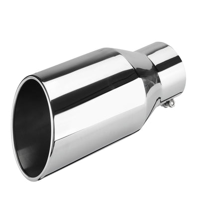 Universal 4 Inch Inlet 6 Inch Outlet Exhaust Tip 12 Inch Length Tailpipe Anti-Corrosive High Temperature Resistant Angle Cut Design Car Truck Accessories