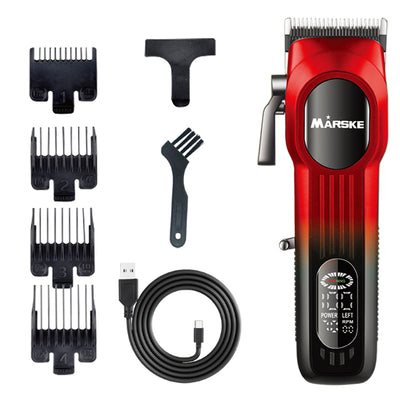 LinkMejor MS-5069 Hair Clipper 5W 2000mAh USB Rechargeable LCD Display Professional T Blade Mens Beard Trimmer Self Sharpening Blades Kit