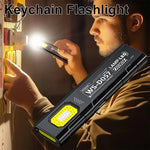 LinkMejor Keychain Flashlight Multi-functional Portable USB Rechargeable Mini Torch Light With Magnet For Outdoor Hiking Camping