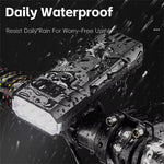 WEST BIKING 400Lm Digital Power Display Bike Headlight Waterproof Type-C Charging Flashlight 8 LED Beads High Brightness Bicycle Front Light for Road Night Riding