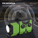 LinkMejor Emergency Hand Crank Radio Solar Powered Radio with Power Bank SOS Alarm LED Flashlight AM/FM/WB Weather Radio Portable Radio IPX3 Waterproof for Outdoor Camping and Emergency