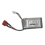Flyhal FC600 HBX 16890A 1/16 RC Car Spare 7.4V 1000mAh 25C T Plug Lipo Battery Vehicles Models Parts
