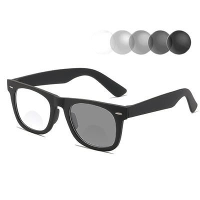 Photochromic HD Reading Glasses for Men Women Indoor Outdoor Dual-use Presbyopia Glasses Anti-blue Light Color Changing Eyeglasses