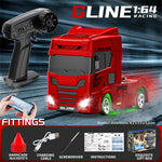 YF 3605 RTR 1/64 2.4G 4WD Mini Drift RC Car Truck Tractor Support App Remote Controlled LED Light Two Speed Full Proportional Engineering Vehicle Desktop Toys Model Collection Gift For Boys