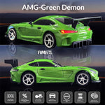 LinkMejor 4301 RTR 1/43 2.4G 4WD AMG GTR Drift RC Car Built In Gyro Alloy Body Shell LED Light On-Road Full Proportional Desktop Remote Control Racing Vehicles Models Toys