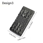 Ekphero Men's Genuine Leather Wallet Crocodile Texture Business Wallet Fashion Cowhide Bifold Money Purse Multi-slot Card Holder