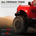 LinkMejor E201 E202 RTR 1/20 2.4G 4WD RC Car Rock Crawler Off-Road Climbing Truck LED Light Full Proportional Control Straight Bridge Aluminum Axles Central Differential Vehicles Models Toys