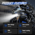 LinkMejor A500-WL11-1 2-inch 1500lm Motorcycle Headlight Dual Beam Modes Motorcycle Spotlight  IP68 Waterproof