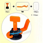 151pcs Tile Flat System Washers for Wall Flat Wedge Washers and Brackets Reusable Easy to Use DIY Tile Installation Leveling Tool PP Material