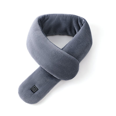 LinkMejor 3 Gears Electric Heating Scarf 80-100cm Adjustable USB Rechargeable Uniex Fashion Winter Warm Neckerchief Plush Collar