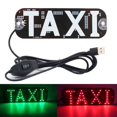 LinkMejor Sign for Car, LinkMejor Taxi Light Sign 7.49''x2.48''LinkMejor Panel USB 12V LinkMejor Sign for Car Red Green Dual Colors