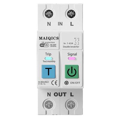 Tuya WiFi Smart Metering Switch 2P 1-63A Intelligent Circuit Breaker Power Metering Scheoule Mode Cycle Timer Metring Data APP Remote Control Voice Control with Alexa Google Home