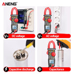 LinkMejor PN200 Digital Clamp Meter DC/AC 600A Current 4000 Counts Multimeter Ammeter Voltage Tester Car Hz Capacitance NCV Ohm Test