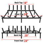 LinkMejor Fireplace Grate 24 inch Heavy Duty Solid Steel Fireplace Log Holder 3/4" Bar Fire Grate Wrought Iron Wood Stove Holder Firewood Burning Rack for Indoor Outdoor Chimney Hearth Kindling Tool