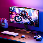 LinkMejor Curved Computer Monitor Light Bar 10W Dual Light Source Non Glare Asymmetric LED Desk Lamp with Remote Control USB Powered