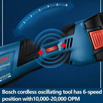 LinkMejor 185-LI Cordless Oscillating Multi-Tool 18V Brushless Motor Quick Accessory Change Low Vibration Precision Cutting