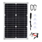 Monocrystalline Flexible Solar Panel Kit 30W 18V 12V 5V Dual USB 19.1% Conversion With 100A Controller Portable Outdoor Charger