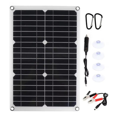 Monocrystalline Flexible Solar Panel Kit 30W 18V 12V 5V Dual USB 19.1% Conversion With 100A Controller Portable Outdoor Charger