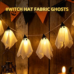 Elfeland Halloween Ghost LED String Lights Warm Light USB Powered LED Ambience String Lights for Indoor Outdoor Holiday Decoration