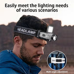 LinkMejor LED Sensor Headlamp Clip Cap Light USB Rechargeable Head Flashlight Built-in Battery for Fishing Camping
