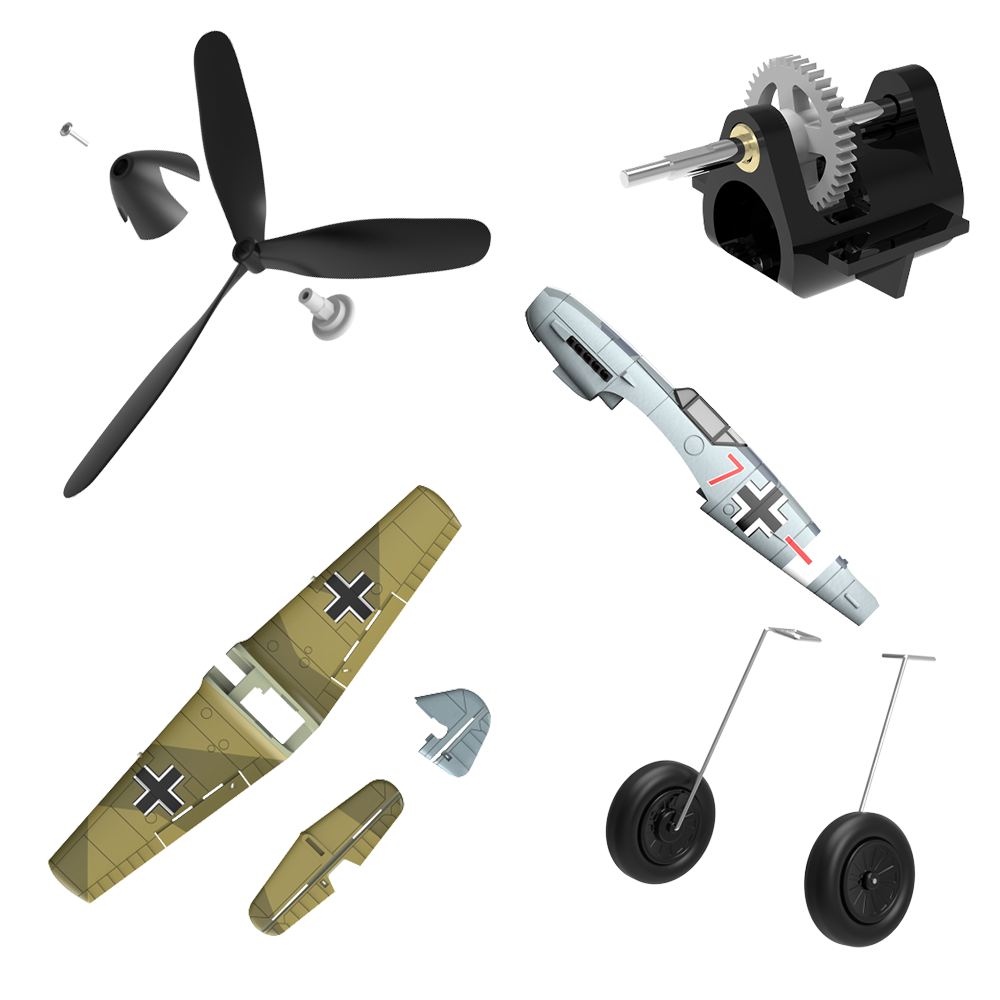 Original LinkMejor BF109 400mm Mini RC Airplane Spare Parts Accessories Propeller Receiver Landing Gear Gearbox Fuselage Main Wing Rod