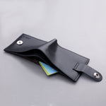 Men's Sleek Compact Wallet with Magnetic Closure - Fashionable Soft Faux Leather, Multiple Card Slots & Large Capacity