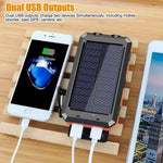 LinkMejor Portable 26800mAh Solar Power Bank Built-in Compass Waterproof 3 Mode LED Flashlight for Outdoor Camping Traveling Hiking