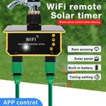 Smart WiFi Solar Irrigation Controller Dual Outlet Automatic Watering Timer Rain Sensor App Remote Control Garden Lawn Pool Sprinkler System 2CH IPX5