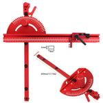 Aluminum Table Saw Miter Gauge with Fence Micro Adjustable Flip Stop for Table Saw Band Saw Router Table Fit 3/8 x 3/4" T Slot for Woodworking Crosscut Miter Cut