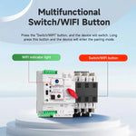 LinkMejor Tuya WIFI Smart ATS 2P/3P/4P 230VAC Dual Power Automatic Transfer Switch Uninterrupted Remote Automatic Control Power Switcher