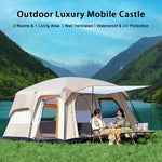 Xmund Large Camping Tent Quick Setup two-bedroom one-living room Shelter Waterproof Tent with Canopy for Outdoor Family Adventures