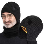 LinkMejor Winter Bike Knitted Hat Outdoor Plush Warmth Cap Peaked Earmuff Fashion Casual Faux Fur Lined Bomber Hats Cycling Ear Protection